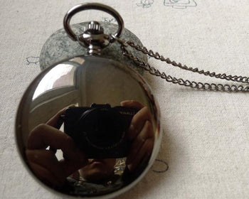 Pocket Watch - 1 PC Black Polish Pocket Watch  A6402