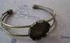 Accessories - 1 Pc Of Antique Bronze Brass Crown Edge Bracelet With Bezel Match 20mm Cameo A452