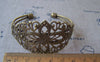 Bracelet - 1 pc Antique Bronze Brass Fancy Flower Bangle Bracelet A3237