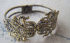 Bracelet - 1 pc Antique Bronze Brass Flower Cuff Bangle Bracelet A3260