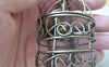 People, Profession & Hobby - 1 pc Antique Bronze Bird Cage Pendant with Bird Inside A3377