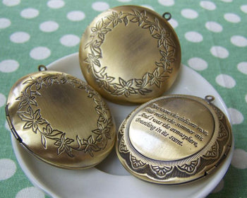 Photo Locket - 1 pc of Antique Bronze Huge Round Photo Lockets 45mm A3636