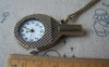 Pocket Watch - 1 PC of Antique Bronze Tennis Racket Pocket Watch A4614