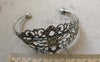 Bracelet - 1 pc Antique Silver Brass Filigree Flower Bangle Bracelet  A6318