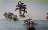 Accessories - 10 Antique Silver Palm Tree Tropical Coconut Tree Charms Pendants  14x18mm A992