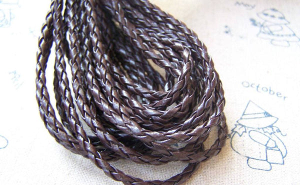 Cord - 10 meters Dark Brown Artificial Leather Cord Thread String A5050