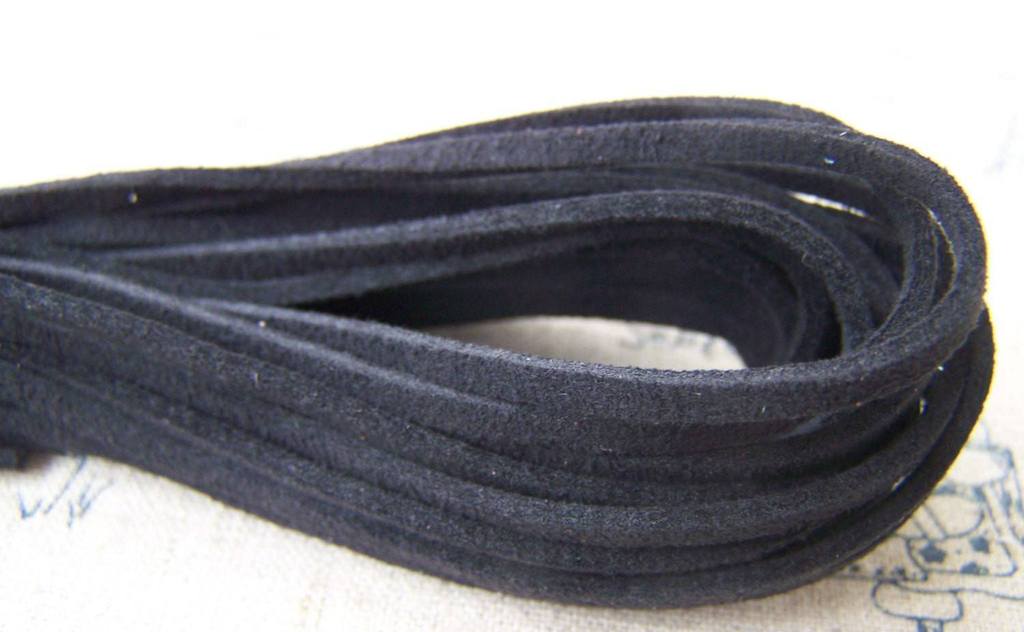 Cord - 10 meters Square Black Faux Leather Ribbon Cords String A669