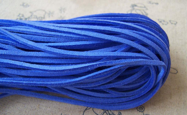 Cord - 10 meters Square Blue Faux Leather Ribbon Cords String A4342