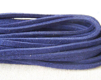 Cord - 10 meters Square Dark Blue Suede Faux Leather Ribbon Cords A709