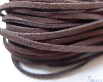 Cord - 10 meters Square Dark Brown Faux Leather Ribbon Cords A2399