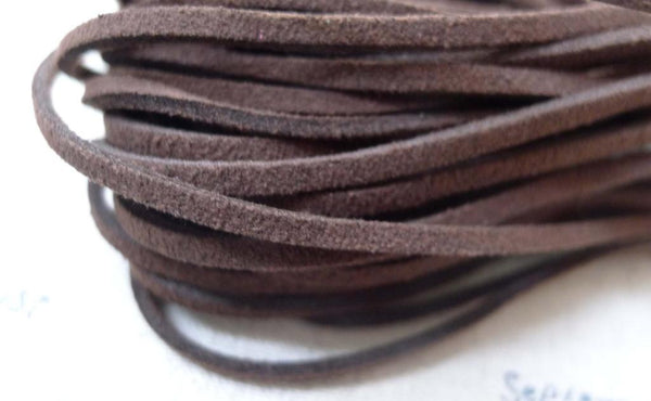 Cord - 10 meters Square Dark Brown Faux Leather Ribbon Cords A2399