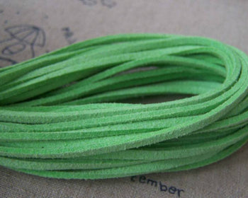 Cord - 10 meters Square Green Faux Leather Ribbon Cords A3984