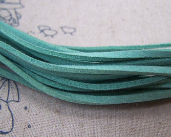 Cord - 10 meters Square Green Faux Leather Ribbon Cords String A5110