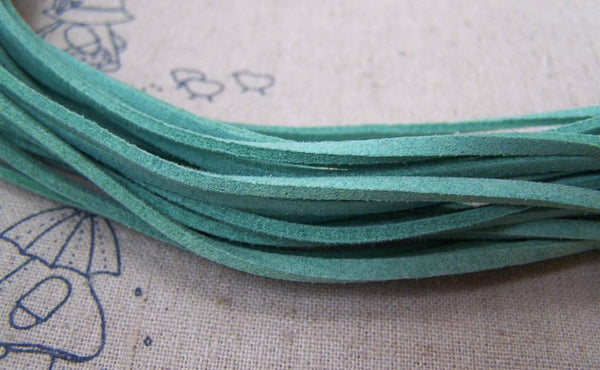 Cord - 10 meters Square Green Faux Leather Ribbon Cords String A5110