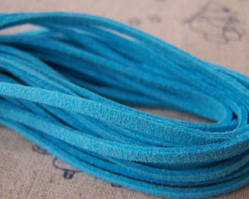 Cord - 10 meters Square Light Blue Faux Leather Ribbon Cords String A2478