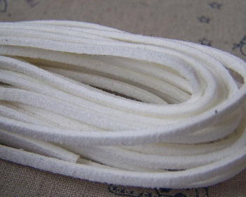 Cord - 10 meters Square White Faux Leather Ribbon Cords String A2479
