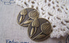 Flowers - 10 pc Antique Bronze Oval Flower Bud Charms Pendants A5028