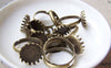 Accessories - 10 Pcs Antique Bronze Adjustable Ring Blank Shank Base With 12mm Bezel Crown Edge A3888