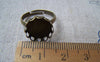 Accessories - 10 Pcs Antique Bronze Adjustable Ring Blank Shank Base With 12mm Bezel Lace Edge A3889