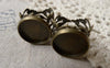 Accessories - 10 Pcs Antique Bronze Adjustable Ring Blank Shank Base With 14mm Bezel  A6903