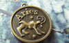 Accessories - 10 Pcs Antique Bronze Aries The Ram Round Base Setting Charms Match 25mm Cameo   A4079