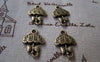 People's Accessories - 10 pcs Antique Bronze BowTie Umbrella Charms 13x19mm A1465