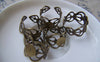 Ring Blanks - 10 pcs Antique Brass Adjustable Flower Ring Bases 8mm Pad A2444