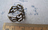 Ring Blanks - 10 pcs Antique Bronze Adjustable Flower Ring Bases 8mm Pad A3884