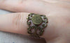 Ring Blanks - 10 pcs Antique Bronze Adjustable Flower Ring Bases 8mm Pad A3884