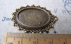Accessories - 10 Pcs Antique Bronze Brass Filigree Oval Base Bezel Settings Match 18x25mm Cabochon A3198