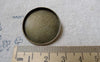 Accessories - 10 Pcs Antique Bronze Brass Round Base Bezel Brooch Back Match 25mm Cameo A6584