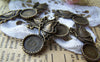 Accessories - 10 Pcs Antique Bronze Butterfly Round Cameo Base Settings Match 10mm Cabochon A2675