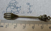 Accessories - 10 Pcs Antique Bronze Crown Forks Pendants Charms 8x60mm A6518