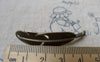 Accessories - 10 Pcs Antique Bronze Curved Feather Connector Bracelet Charms 11x45mm A6634