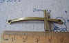 Accessories - 10 Pcs Antique Bronze Curved Sideways Cross Bracelet Connectors Charms 21x52mm A4331
