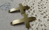 Accessories - 10 Pcs Antique Bronze Curved Sideways Cross Bracelet Connectors Charms 23x42mm A6200