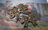 Accessories - 10 Pcs Antique Bronze Double Butterfly Bow Charms 22x32mm A3103