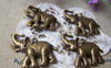Accessories - 10 Pcs Antique Bronze Elephant Charms 26x37mm A1652