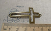 Accessories - 10 Pcs Antique Bronze Filigree Curved Sideways Cross Bracelet Connectors Charms 27x53mm A6205