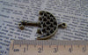 Accessories - 10 Pcs Antique Bronze Filigree Umbrella Pendants Charms 28x39mm A2050