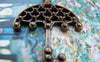 Accessories - 10 Pcs Antique Bronze Filigree Umbrella Pendants Charms 28x39mm A2050