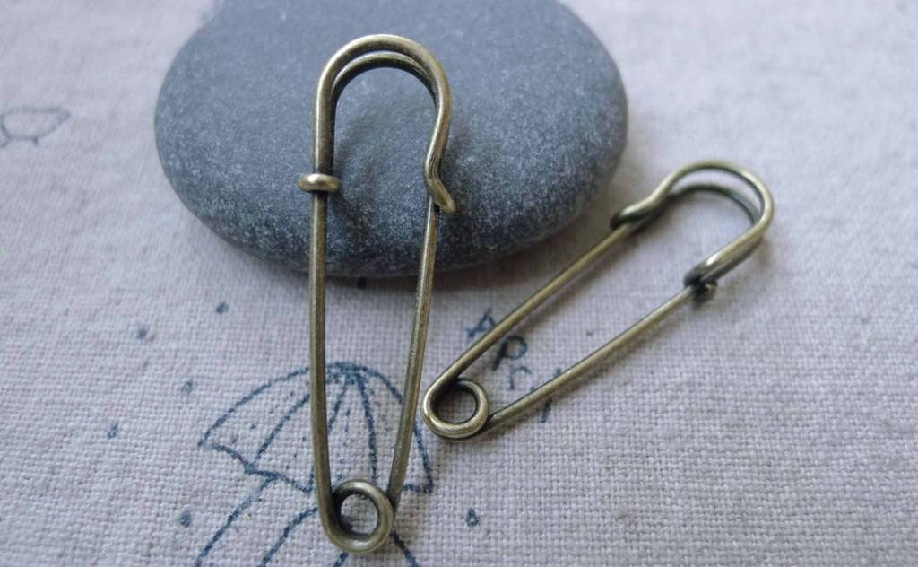 Accessories - 10 Pcs Antique Bronze Kilt Pin Safety Pins Broochs 10x35mm A7642