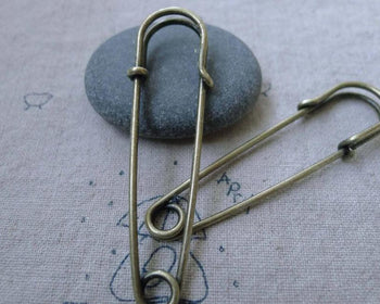 Accessories - 10 Pcs Antique Bronze Kilt Pin Safety Pins Broochs 10x60mm A7640