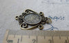 Accessories - 10 Pcs Antique Bronze Oval Cameo Cabochon Base Settings Connector Match 10x14mm Cabochon A6325
