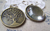 Accessories - 10 Pcs Antique Bronze Round Cameo Life Tree Base Settings Match 30mm Cab A3213