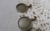 Accessories - 10 Pcs Antique Bronze Round Pendant Tray Bezel Base Settings Match 18mm Cabochon A6079