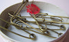 Accessories - 10 Pcs Antique Bronze Safety Pins Brooch Findings   70mm A3870