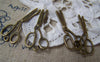 Accessories - 10 Pcs Antique Bronze Scissors Charms Flat Sewing Fabric Scissors Pendants 14x30mm A1714
