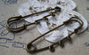 Accessories - 10 Pcs Antique Bronze Three Loops Kilt Pin Safety Pins Broochs 16x64mm A2840
