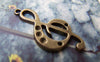 Accessories - 10 Pcs Antique Bronze Treble Clef Music Note Charms 17x36mm A1707